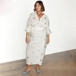 NEVER FULLY DRESSED Gold Snake Jaspre Wrap Skirt