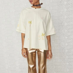 NEVER FULLY DRESSED Ecru Ibiza T-shirt