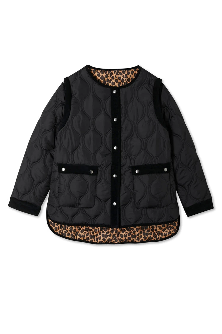 NEVER FULLY DRESSED Black And Leopard Multi-Wear Jacket - Image 16