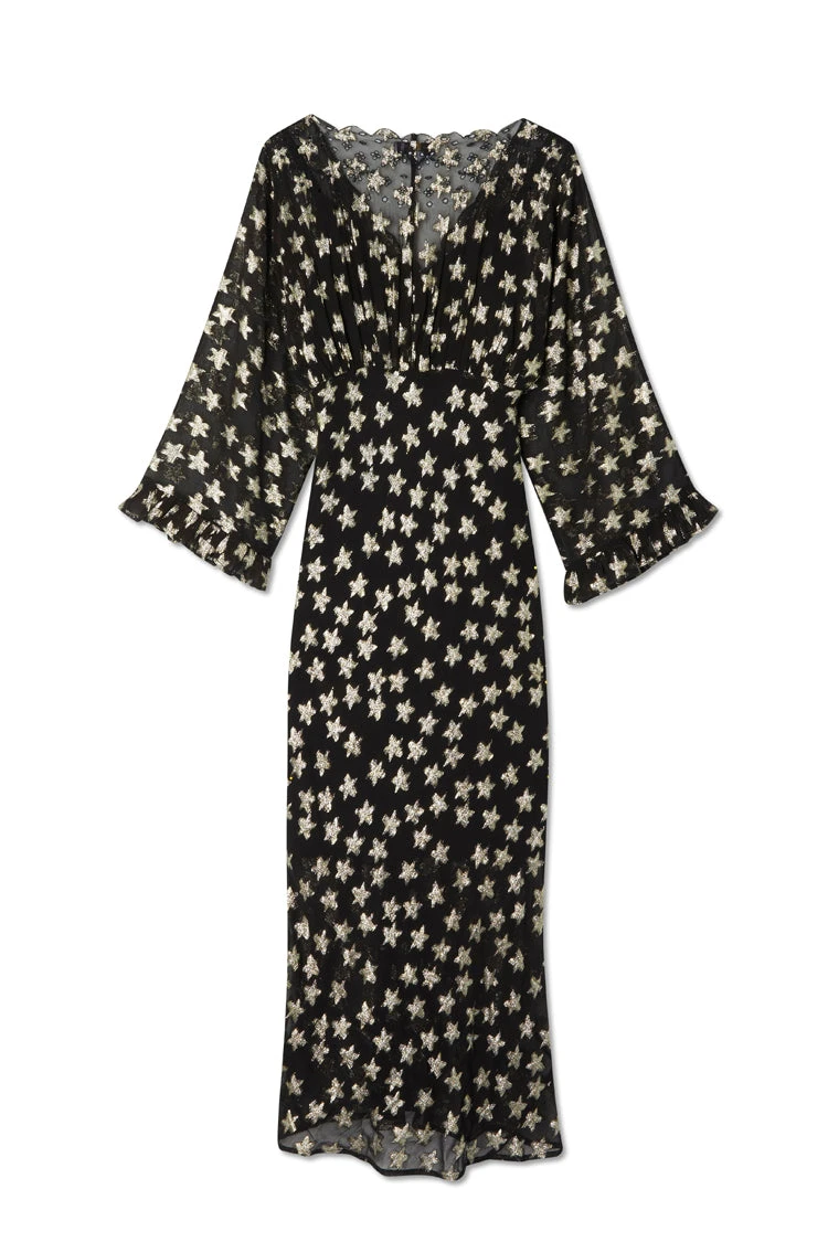 Black Star Jacquard Isabella Dress - Image 12