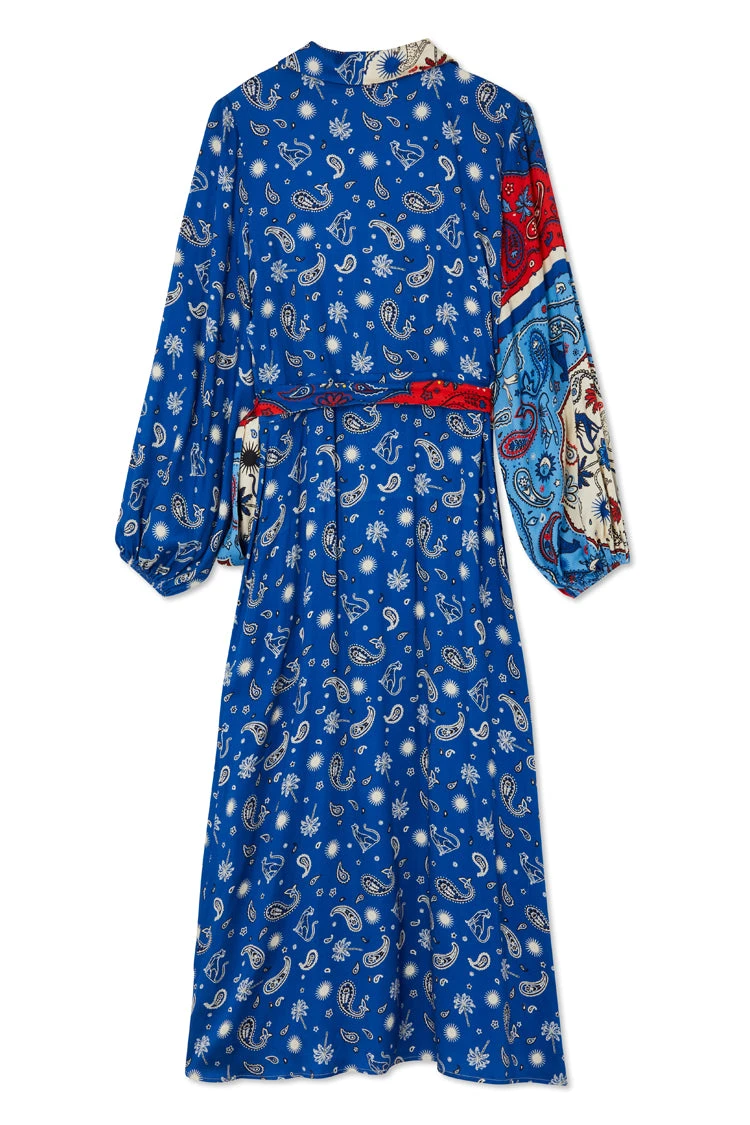 NEVER FULLY DRESSED Blue Bandana Clash Brooklyn Wrap Dress - Image 9