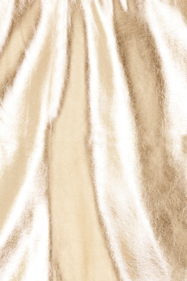 NEVER FULLY DRESSED Gold Vegan Leather Mini Wrap Skirt - Image 17