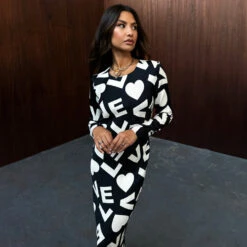 NEVER FULLY DRESSED Mono Love Midaxi Dress