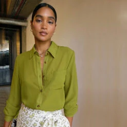 NEVER FULLY DRESSED Lime Sheer Cristi Shirt