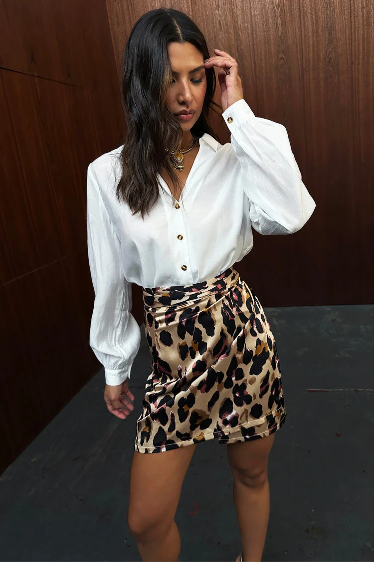 NEVER FULLY DRESSED Leopard Mini Jaspre Skirt Petite - Image 5