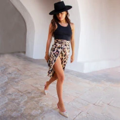 NEVER FULLY DRESSED Brown Leopard Jaspre Skirt Petite