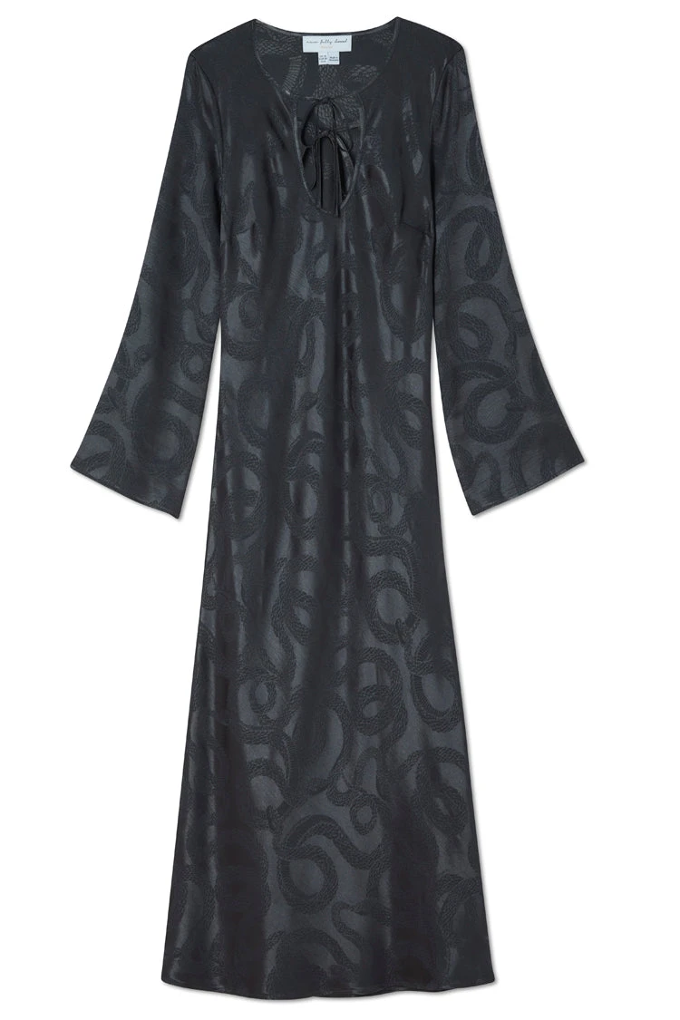 NEVER FULLY DRESSED Charcoal Snake Jacquard Maeve Dress - Image 8