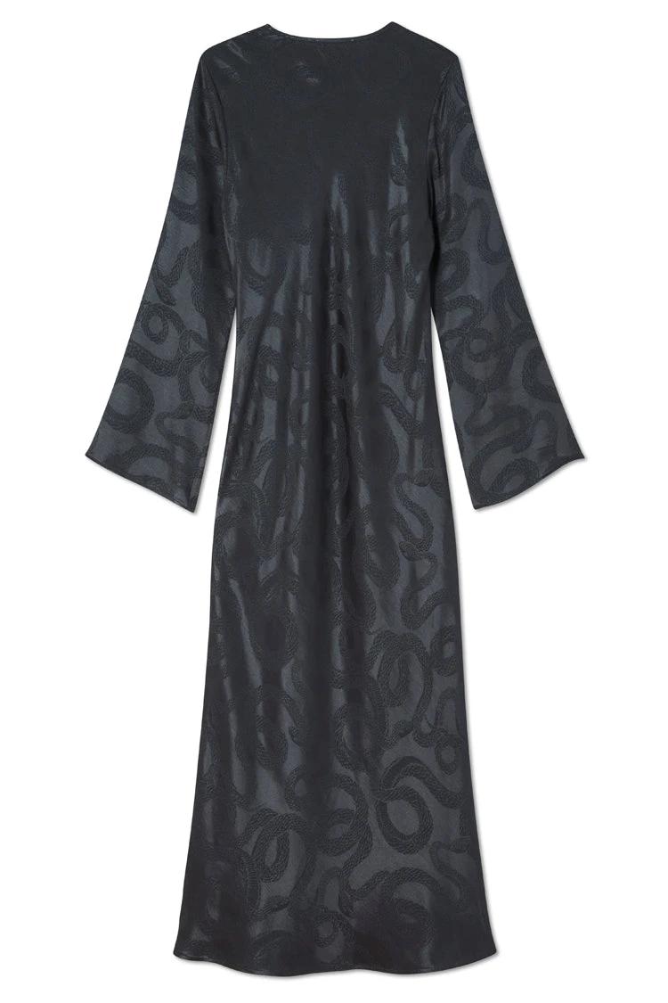 NEVER FULLY DRESSED Charcoal Snake Jacquard Maeve Dress - Image 9