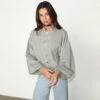NEVER FULLY DRESSED Grey Astrid Knit Bomber