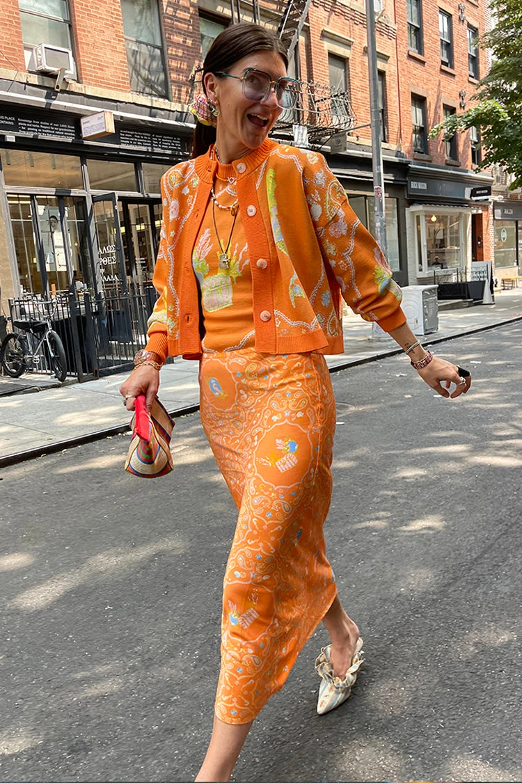 Orange Sealife Portrait Skirt - Image 3