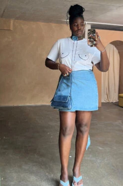 NEVER FULLY DRESSED Denim Mini Jaspre Skirt Petite