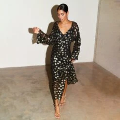 Black Star Jacquard Isabella Dress