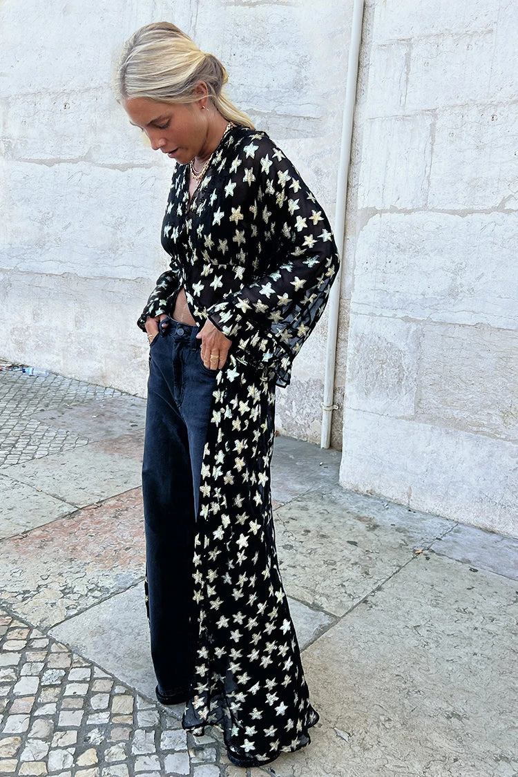 Black Star Jacquard Isabella Dress - Image 10