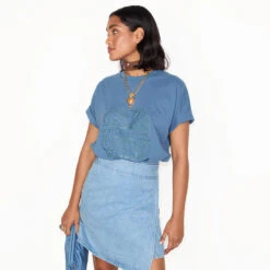 NEVER FULLY DRESSED Washed Blue NFD T-Shirt