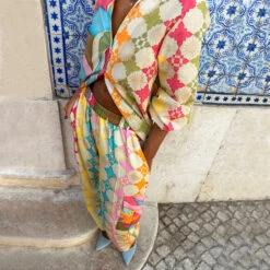 NEVER FULLY DRESSED Multi Abstract Cargo Trousers