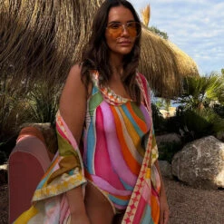 NEVER FULLY DRESSED Abstract One Shoulder Swimsuit