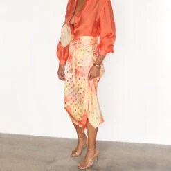 NEVER FULLY DRESSED Apricot Jaspre Wrap Skirt