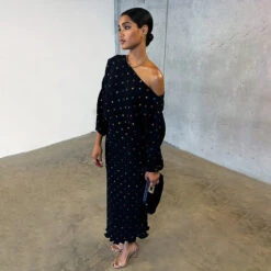 NEVER FULLY DRESSED Multi Spot Long Sleeve Tilly Dress