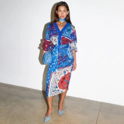 Blue Bandana Clash Jaspre Wrap Skirt