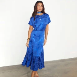 NEVER FULLY DRESSED Blue Love Lock Erin Dress Petite