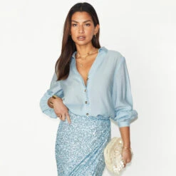 NEVER FULLY DRESSED Ice Blue Miley Shirt