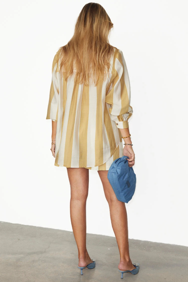 NEVER FULLY DRESSED Camel Stripe Miley Shirt - Image 4
