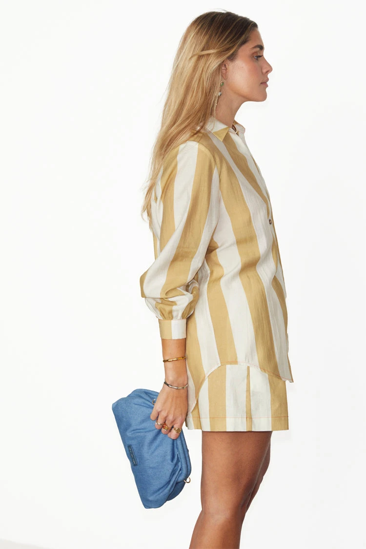 NEVER FULLY DRESSED Camel Stripe Miley Shirt - Image 6