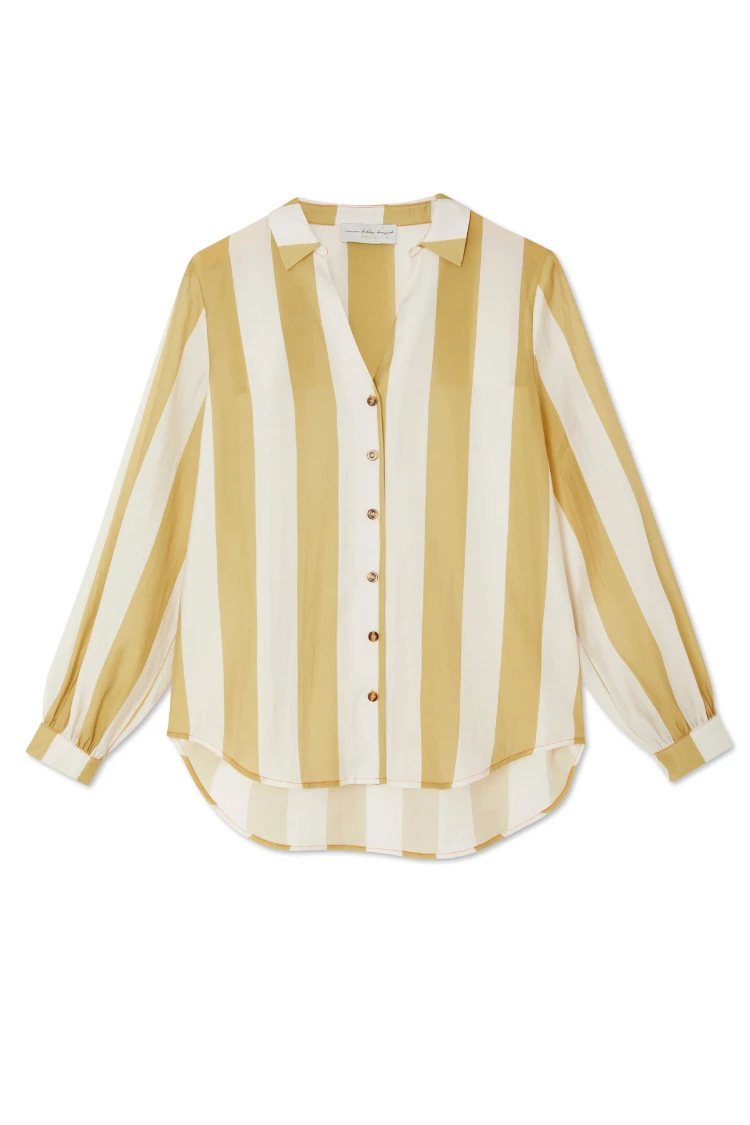 NEVER FULLY DRESSED Camel Stripe Miley Shirt - Image 7