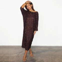 NEVER FULLY DRESSED Chocolate Sequin Jem Dress