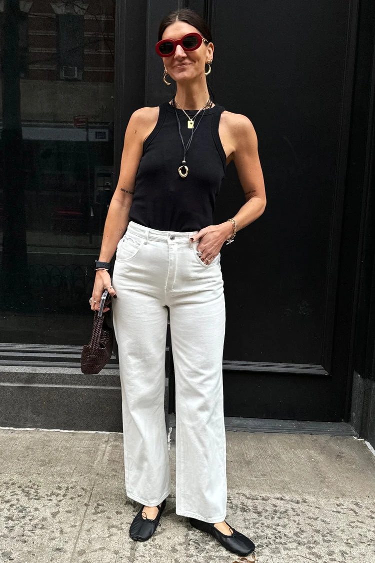 NEVER FULLY DRESSED Ecru Scallop Detail Jeans - Image 6