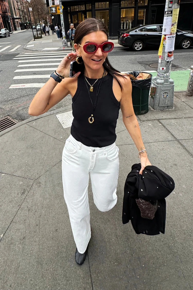 NEVER FULLY DRESSED Ecru Scallop Detail Jeans - Image 5