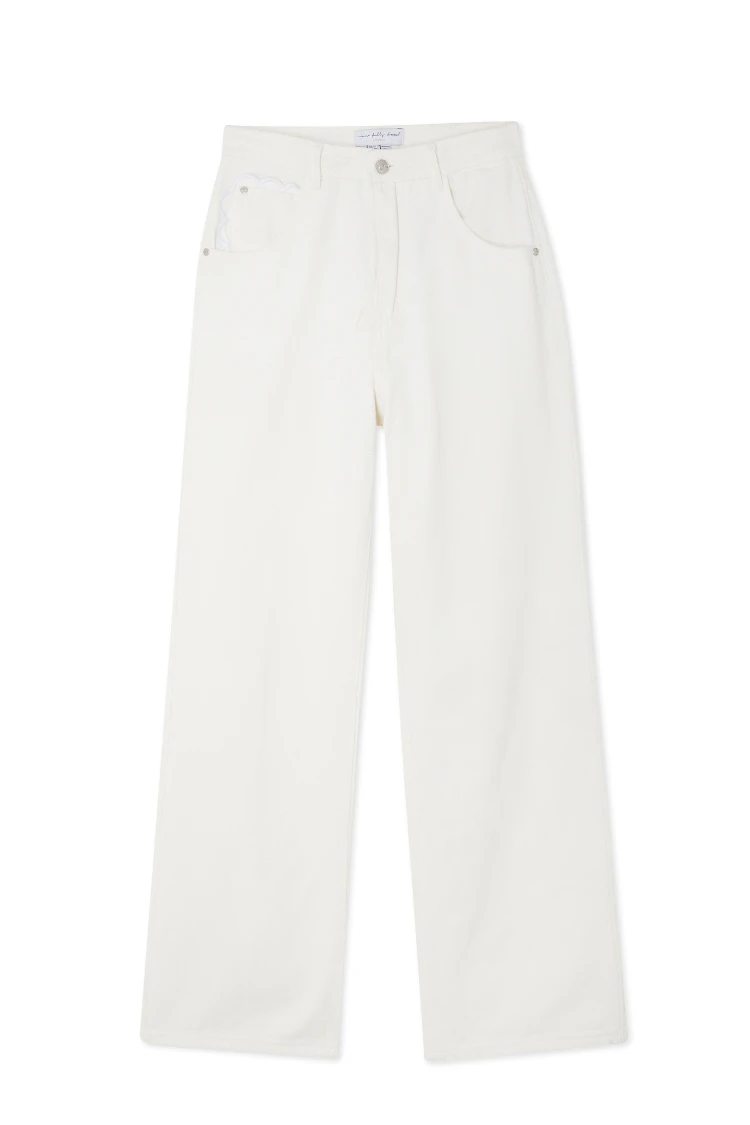 NEVER FULLY DRESSED Ecru Scallop Detail Jeans - Image 16