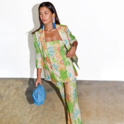 NEVER FULLY DRESSED Green Abstract 22 Blazer