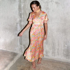 NEVER FULLY DRESSED Havana Short Sleeve May Dress