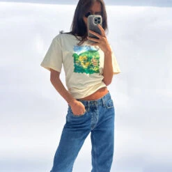 NEVER FULLY DRESSED Cream Scenery T-Shirt