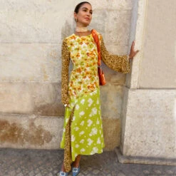 NEVER FULLY DRESSED Floral And Leopard Blair Dress Petite