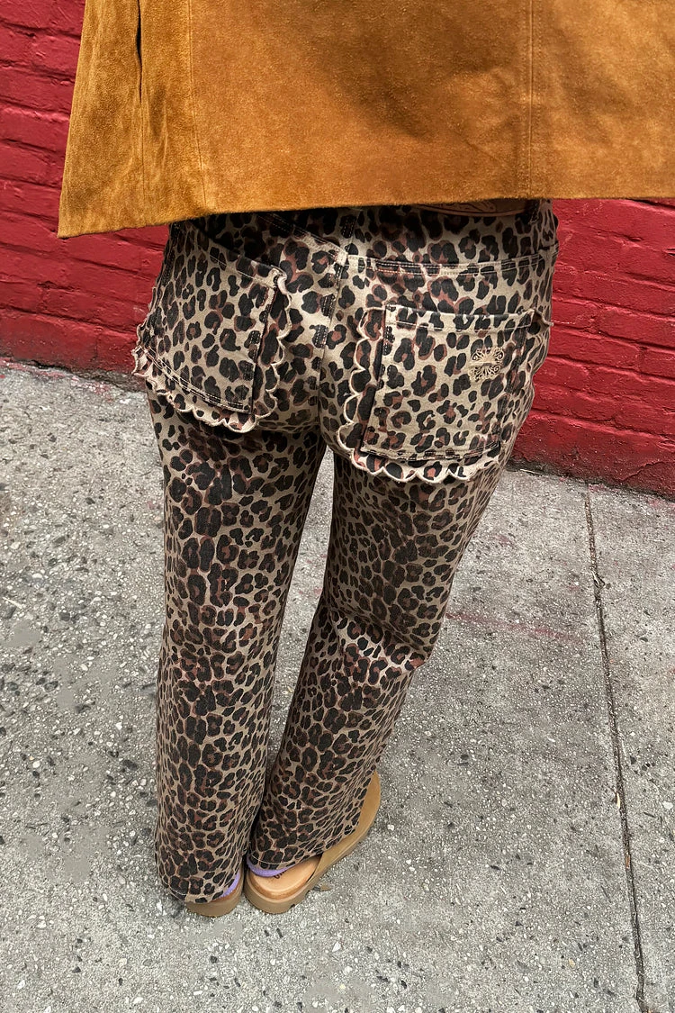 NEVER FULLY DRESSED Leopard Lucia Scallop Detail Jeans Petite - Image 8