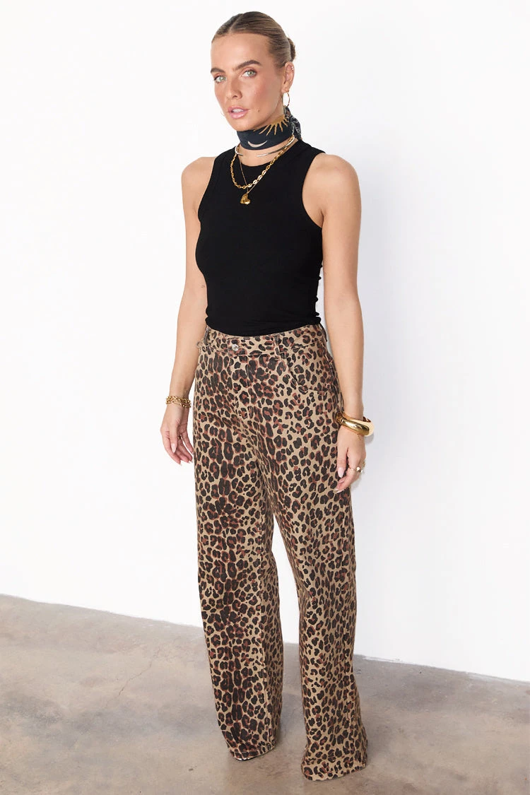 NEVER FULLY DRESSED Leopard Lucia Scallop Detail Jeans Petite - Image 11