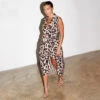 NEVER FULLY DRESSED Cotton Linen Leopard Brooklyn Dress
