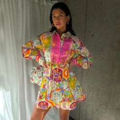 NEVER FULLY DRESSED Mosaic Savannah Mini Dress Petite