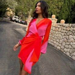 NEVER FULLY DRESSED Pink Ombre Mini Vienna Dress
