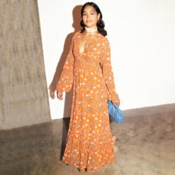 NEVER FULLY DRESSED Orange Leopard Stevie Dress