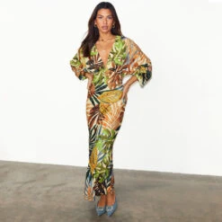 NEVER FULLY DRESSED Cream Palm Leaf Emma Dress