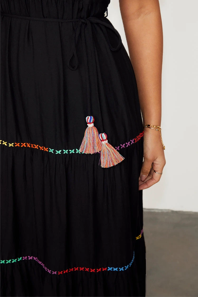 NEVER FULLY DRESSED Black Palm Immy Dress - Image 3