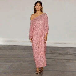 NEVER FULLY DRESSED Pink Sequin Jem Dress