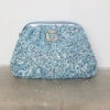 NEVER FULLY DRESSED Ice Blue Sequin Clutch Bag