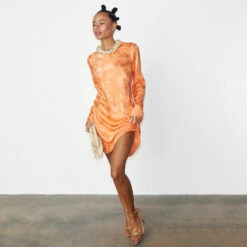 NEVER FULLY DRESSED Apricot Palm Mini Soho Dress