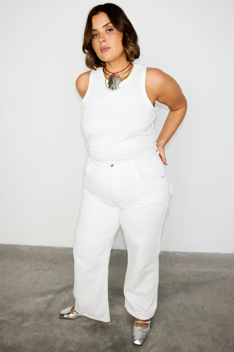 NEVER FULLY DRESSED Ecru Scallop Detail Jeans - Image 13