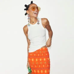 NEVER FULLY DRESSED White Ribbed Tank