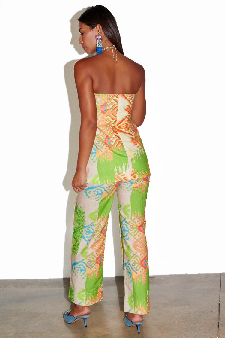 NEVER FULLY DRESSED Green Abstract Sol Bandeau Top - Image 7